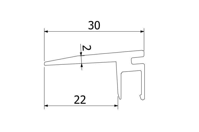 Floor-connect 1.0kN, B=20mm, L=5000mm aluminium ARMOR RAL