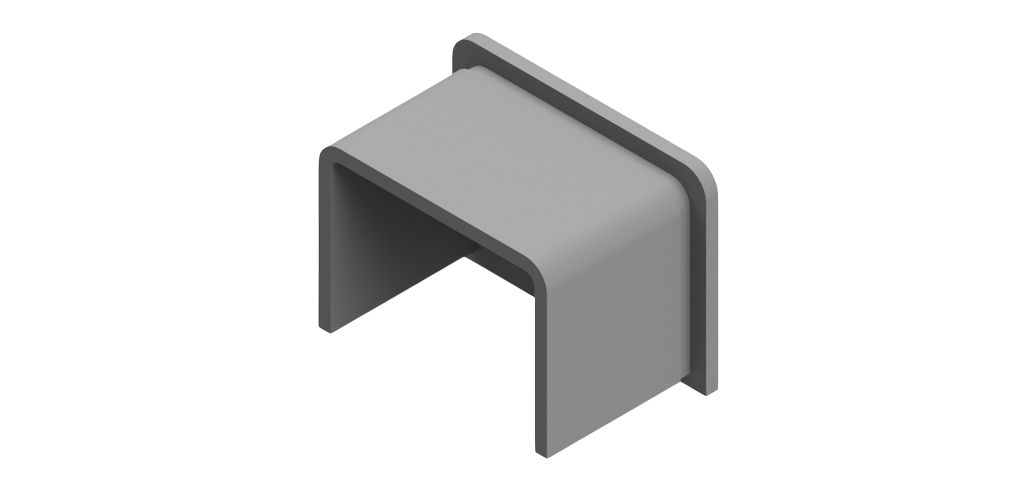 Endcap flat for U-profile 40x30x2mm, AISI 304 satined (model 2025)
