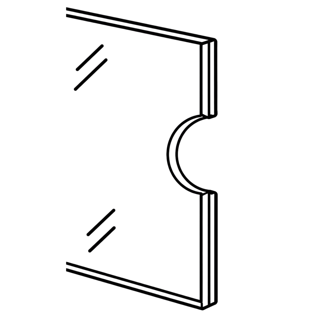 Glass panel 21.52mm (10/10/4) cutout for security pin Airforce
