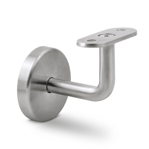 Handrail bracket with covercap flat connection, AISI 304 satined