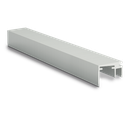 Top-cover slim with opening 15mm, L=5000mm, aluminum natural anodized