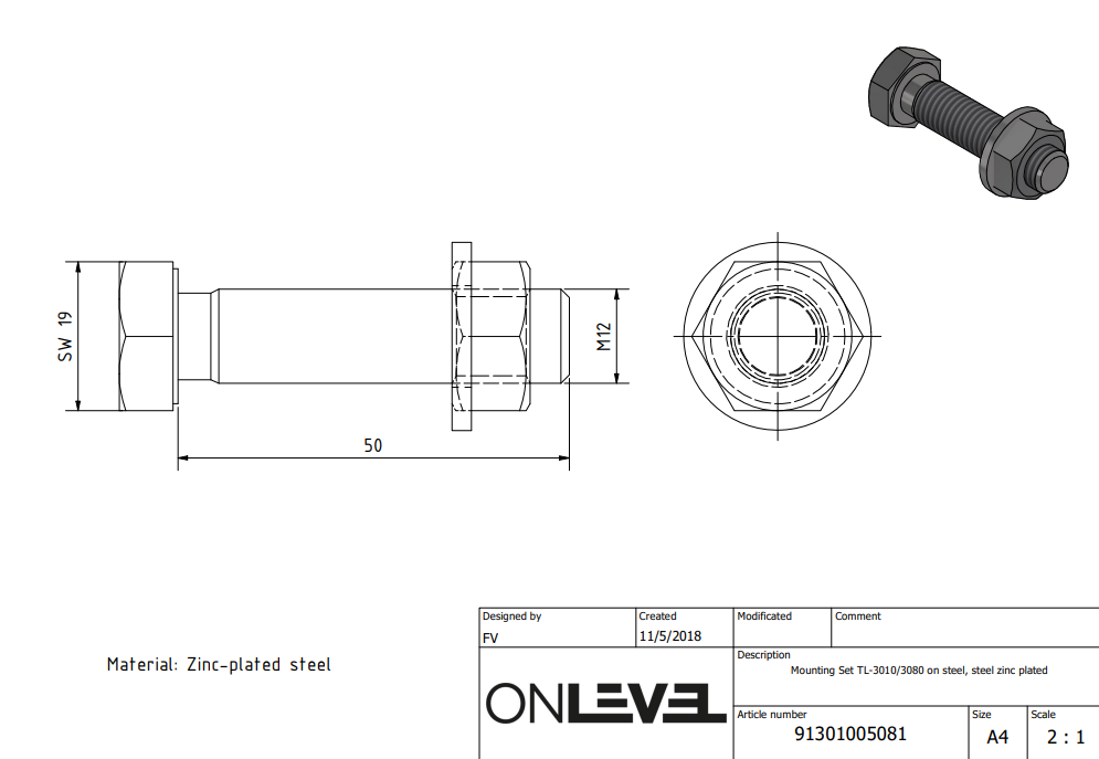 TF-3621 Mounting Sets - Steel 