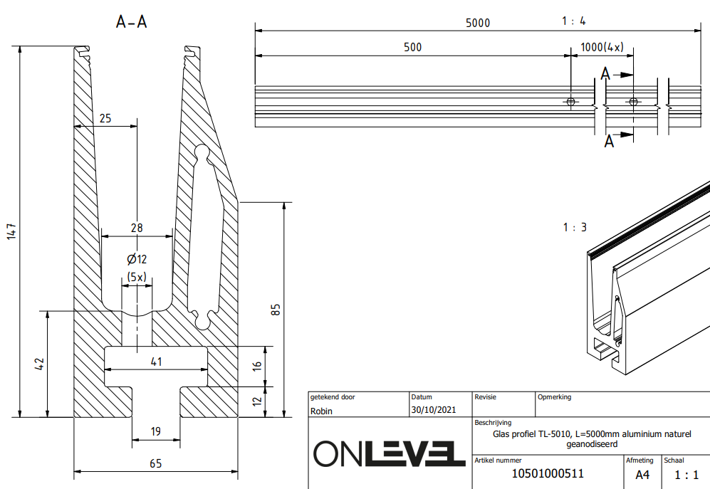 TL-5010 Glass Profile