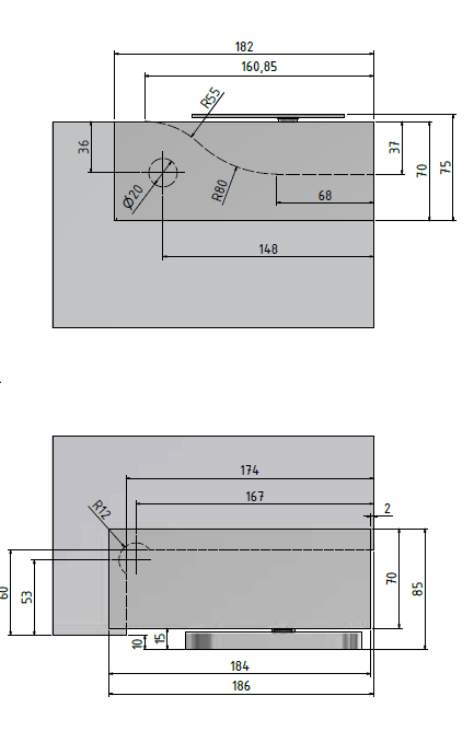Swinger zelf-sluitend draaischarnier set glas 8-13mm max. deurgewicht 100kg voor binnen gebruik, rvs 304 RAL glanzend