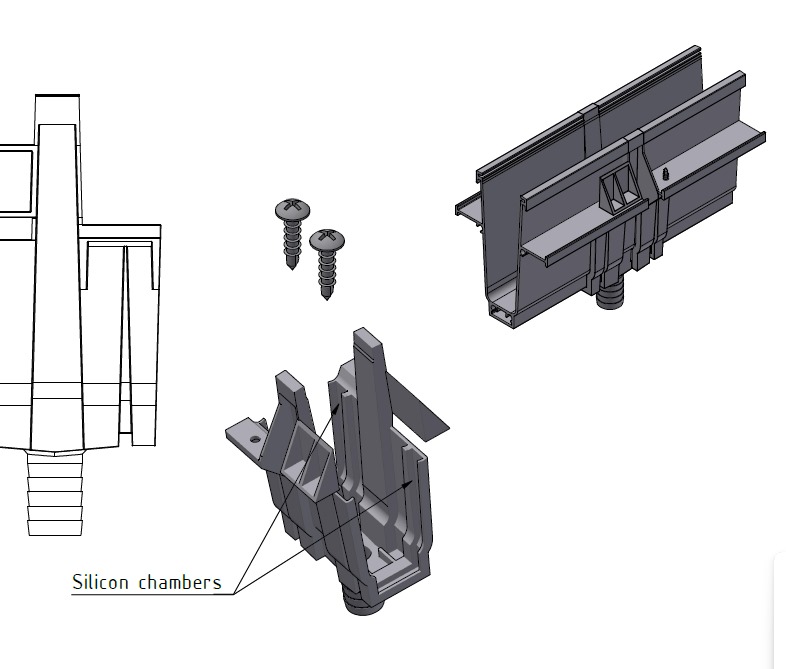 Verbinder TL-1010, plastic zwart incl. ontwatering uitgang