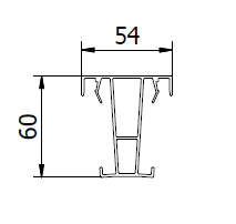 TL-1010 Beton ingiet profiel voor afwerking met Top-Cover L=5000mm alum. nat. geanodiseerd