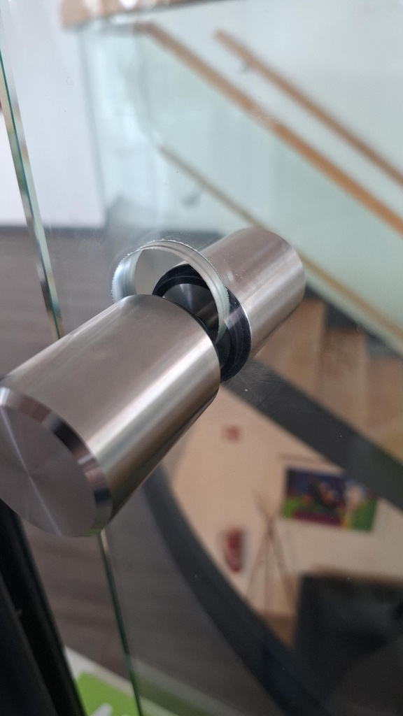 SUNVIEW deurknop Ø35mm 1-zijde 3-baans glas 8-12mm (incl. glasrubber), rvs 304 geborsteld