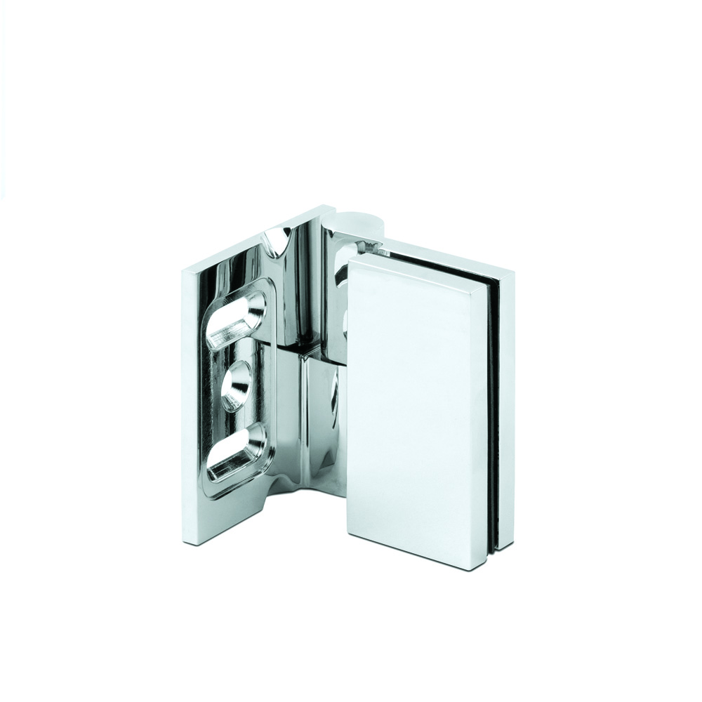 LIFT douchedeur scharnier omhoog/omlaag glas-wand 90° links glas 8/10mm, messing verchroomd
