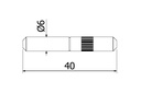 Verlengstift Ø6x40mm