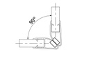 Douche deur afdichting 90° met magneet voor glas 8mm L=2200mm, kunststof transparant