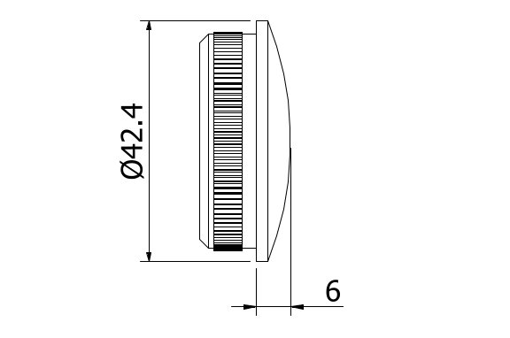 EMPIRE STATE POST eindkap gewelfd Ø42.4x2mm, rvs 304 geborsteld