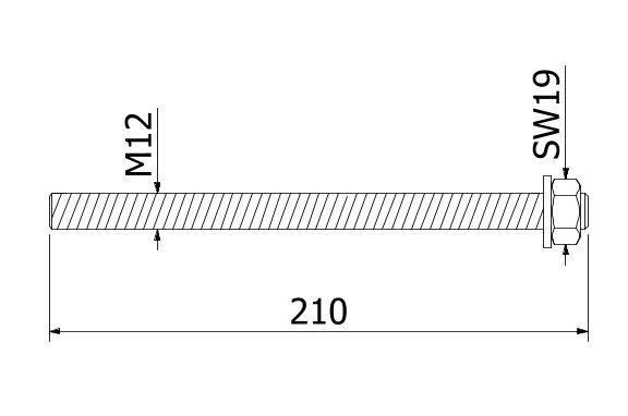 Bevestigingsanker Fischer FIS AM 12x210, staal verzinkt