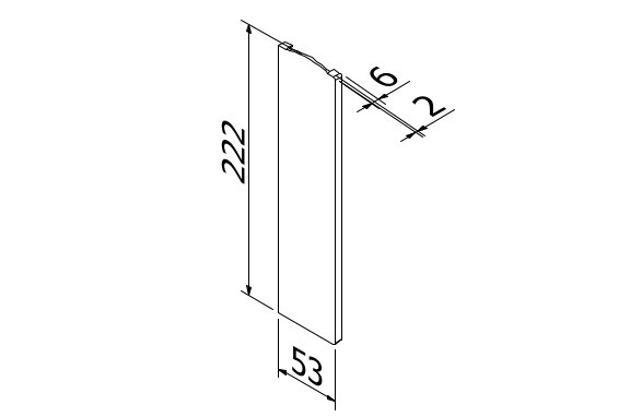 TL-3011 Eindkap links volledige hoogte afdekkap aluminium RAL glanzend