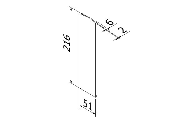 TL-3011 Eindkap rechts alleen voor laag Afdekkap aluminium onbehandeld