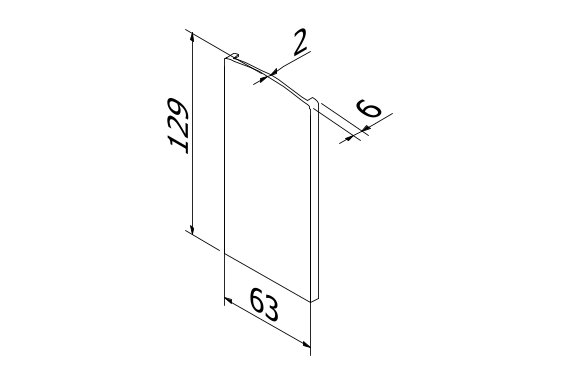 TL-3080 Eindkap links aluminium RAL (struct.)