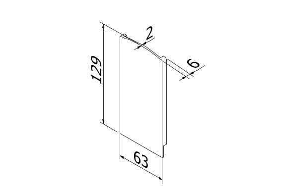 TL-3080 Eindkap rechts aluminium RAL mat