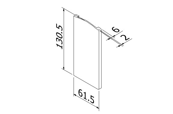 TL-6081 Eindkap links aluminium naturel geanodiseerd