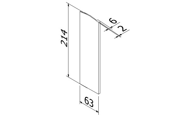 TL-6081 Eindkap links met afdekkap trap opgang aluminium RAL structuur