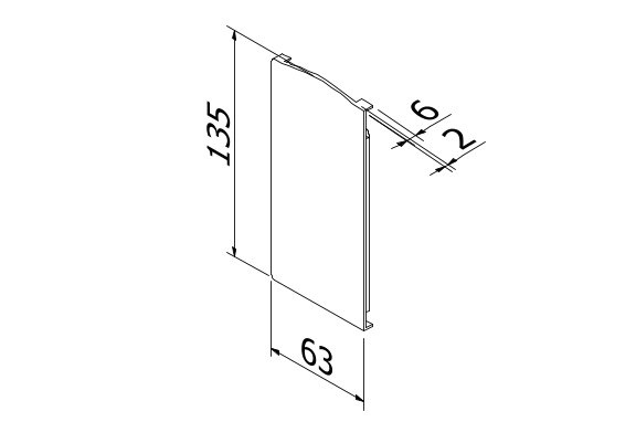 TL-6081 Eindkap rechts met afdekkap aluminium naturel geanodiseerd