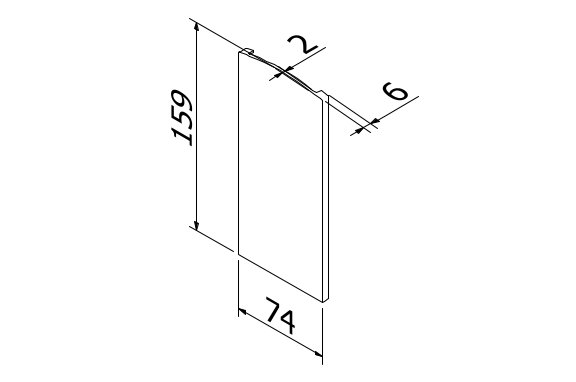 TL-6140 Eindkap links/rechts aluminium onbehandeld