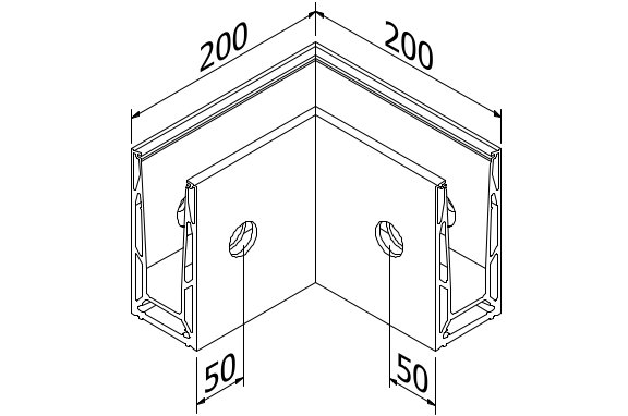 TL-6141 Binnenhoek 90° aluminium onbehandeld
