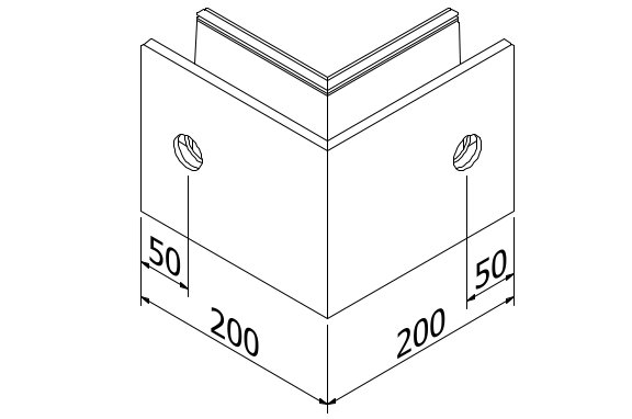TL-6141 Buitenhoek 90° aluminium naturel geanodiseerd