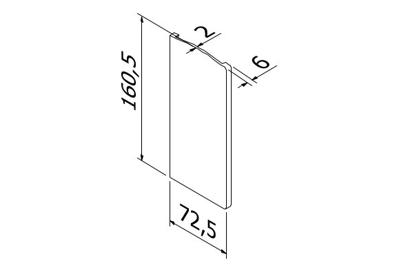 TL-6141 Eindkap links aluminium onbehandeld