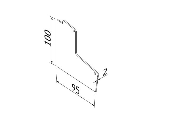 AIRFORCE eindkap rechts, aluminium onbehandeld