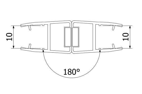 SUNVIEW deurafdichting 180° met magneet voor glas 10mm L=2800mm, kunststof transparant