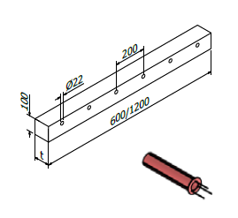 AIRFORCE gips signaal stift Ø22mm, kunststof rood