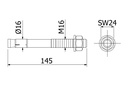 Bevestigingsanker MKT BZ3 M16x145 rvs 316