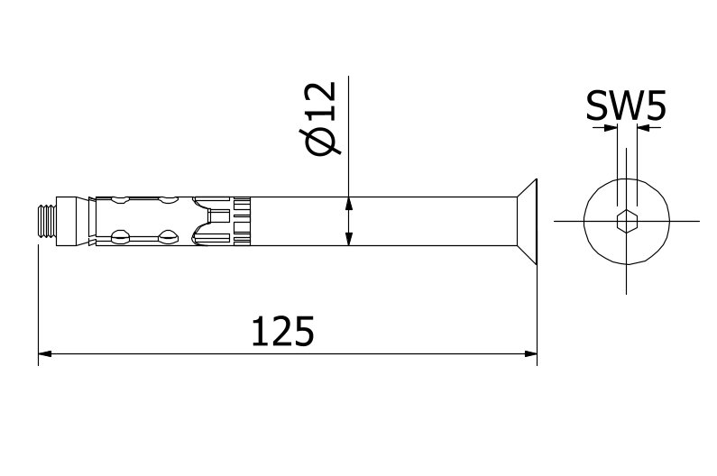 Bevestigingsanker MKT SZ-SK 12/50 rvs 316