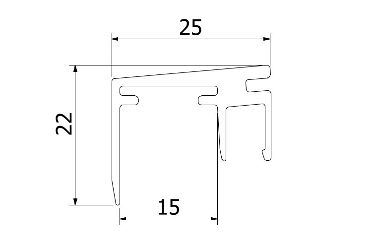 Top-cover 1.0kN, B=15mm, L=5000mm aluminium RAL (struct.)