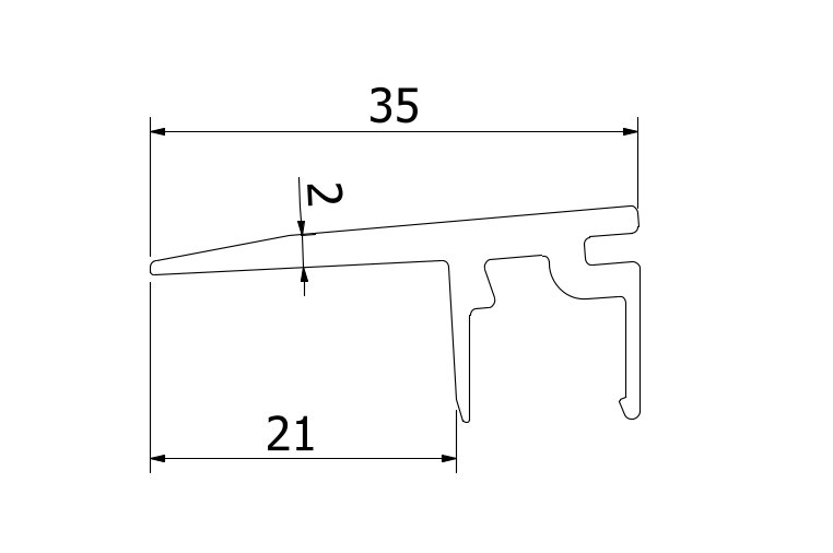 Floor-connect 3.0kN, B=20mm, L=5000mm aluminium ARMOR RAL