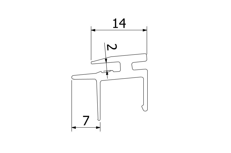Top-cover 3.0kN, horiz. B=2mm L=5000mm, aluminium ARMOR RAL