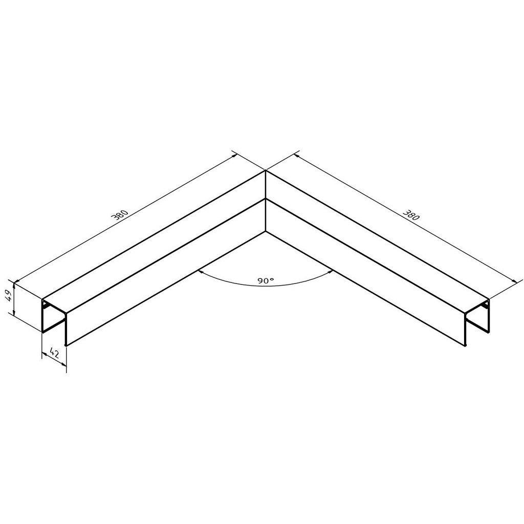 Hoeken voor glasmontage