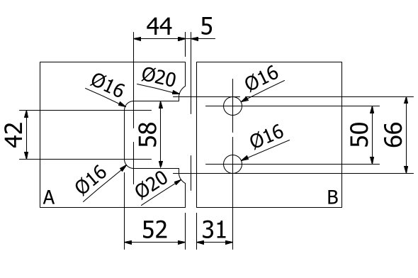 EXCITE douchedeur scharnier glas-glas 90°, 2-richtingen glas 8/10mm, messing verchroomd