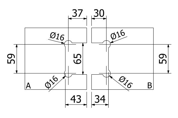 XTREME douchedeur zwenkscharnier glas-glas 180° met nul positie instelling voor glas 8/10mm, messing Stealth Black