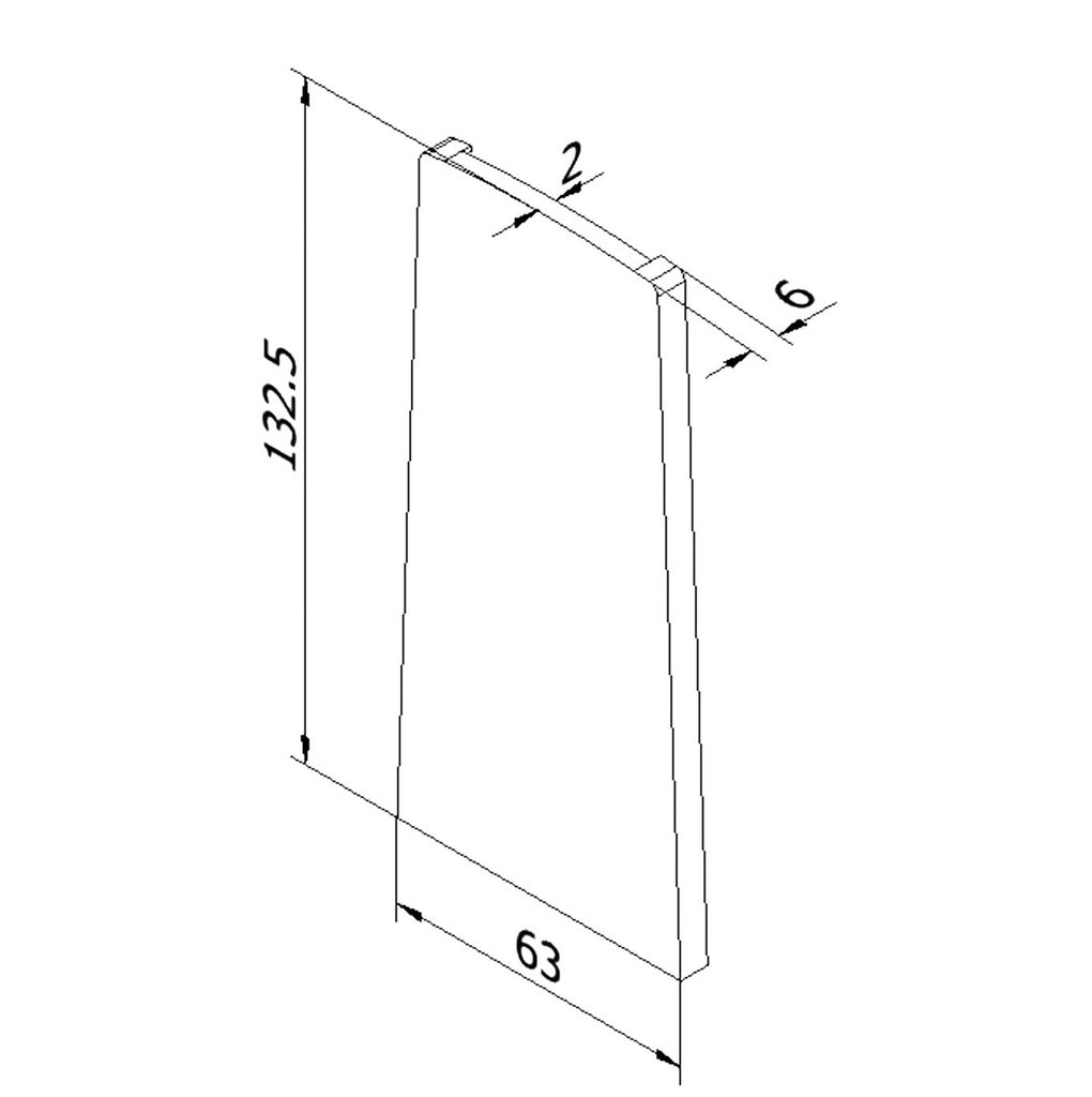 TL-6000 Eindkap links/rechts aluminium zwart geanodiseerd