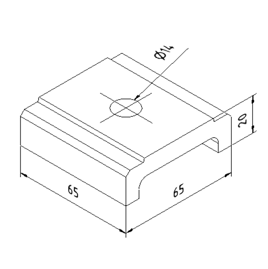 TL-6020 Afstandhouder dikte 18mm aluminium ARMOR RAL