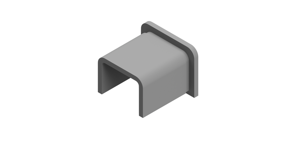 Endcap flat for U-profile 26x20x2mm, AISI 316 satined (model 2025)