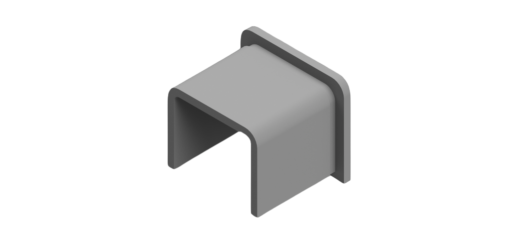 Endcap flat for U-profile 30x25x2mm, AISI 316 satined (model 2025)