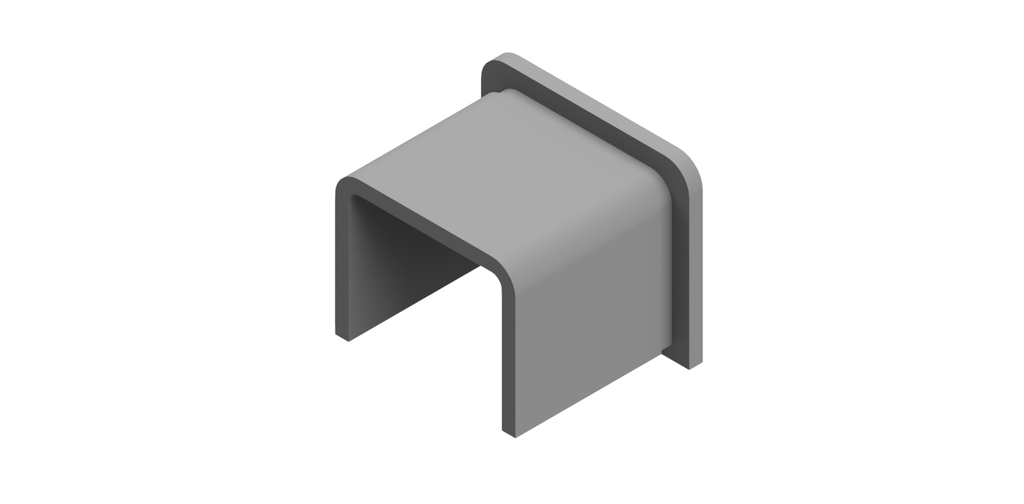 Endcap flat for U-profile 30x25x2mm, AISI 316 satined (model 2025)
