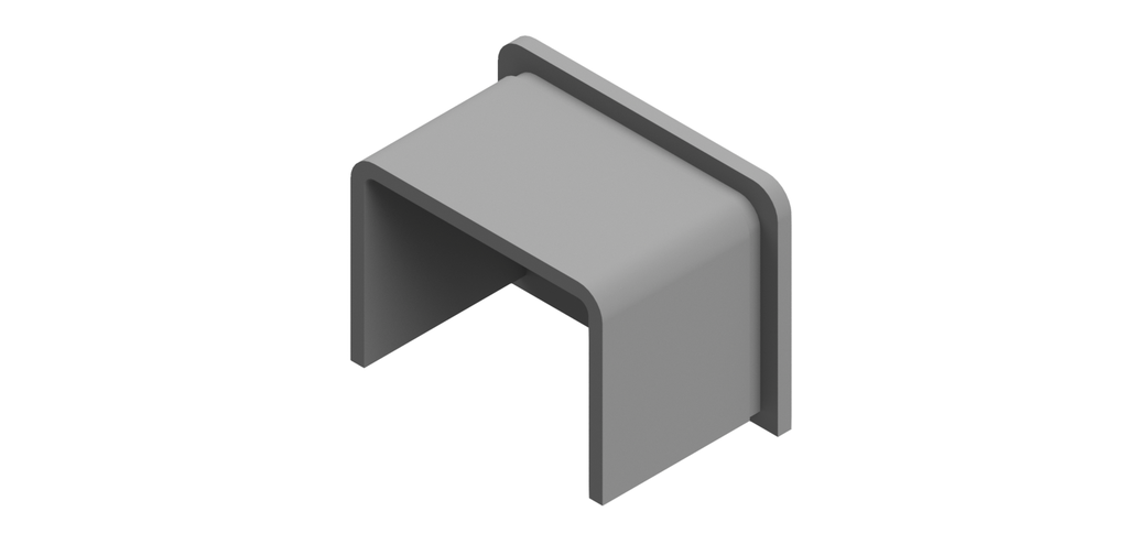 Endcap flat for U-profile 40x30x2mm, AISI 316 satined (model 2025)