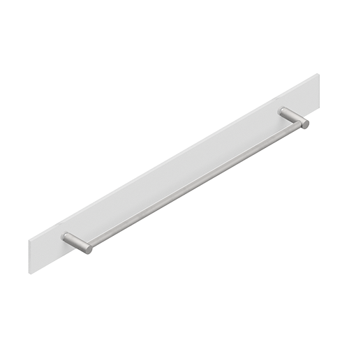Towel holder set glass/wall mount Ø25mm L=750mm, brass stainless steel brushed