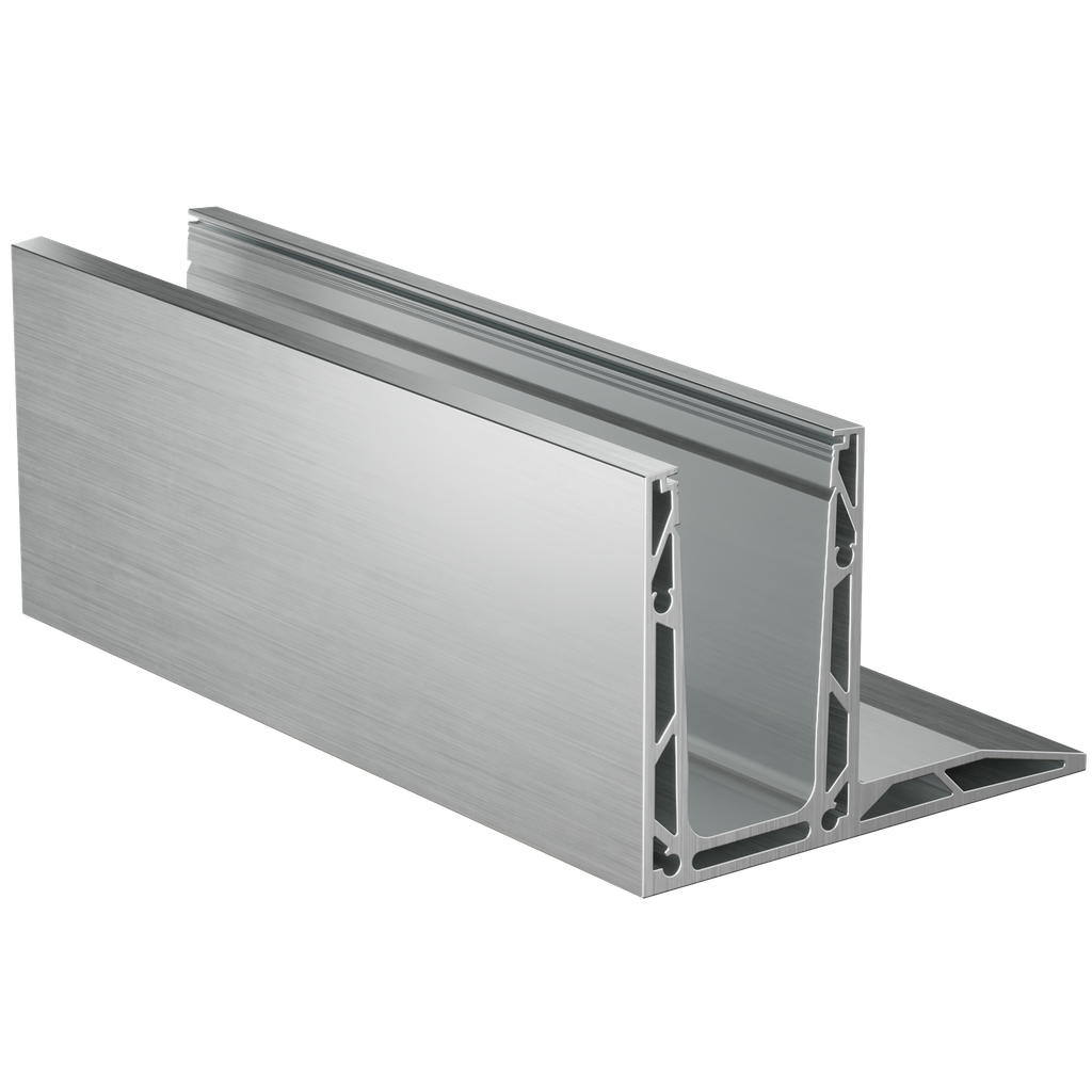 TF-3620 glass profile L=2500mm, aluminum natural anodized
