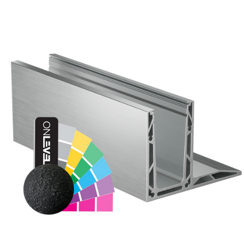 TF-3620 glass profile L=2500mm, aluminum RAL structure