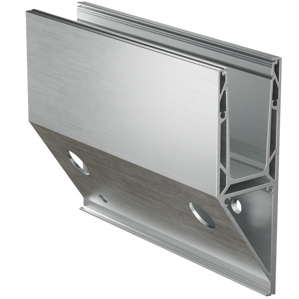 TF-3621 glass profile L=2500mm, aluminum natural anodized