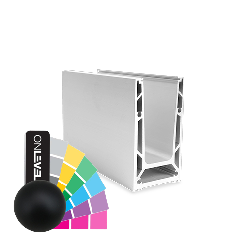 TF-6620 glass profile L=2500mm, aluminum RAL matt