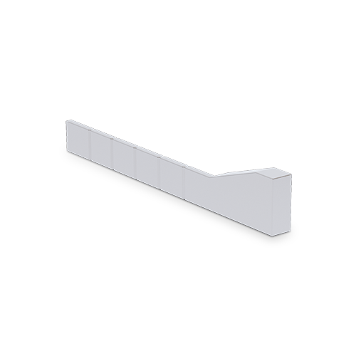Splash protection endcap left, 10x6mm plastic chrome plated